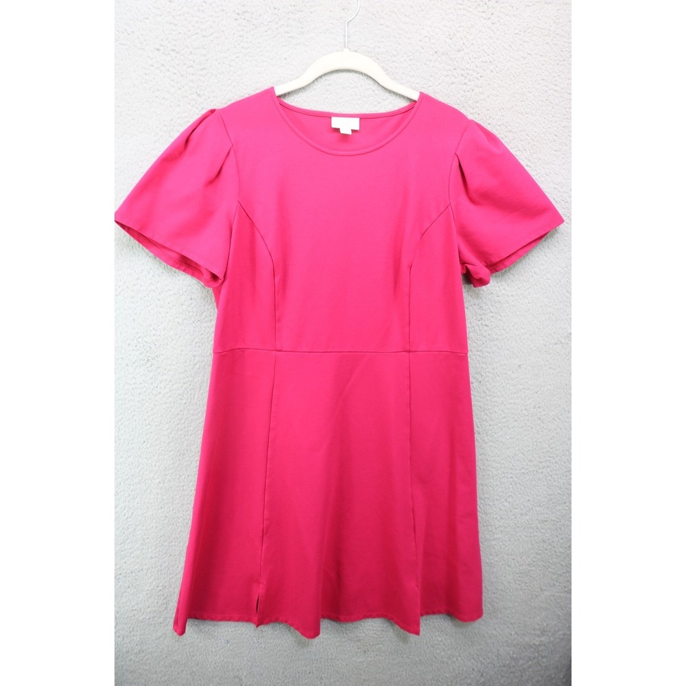 Christian Siriano for J. Jill Pink A-Line Viscose Blend Dress-Medium-Minimalist